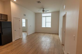 Room with wooden flooring